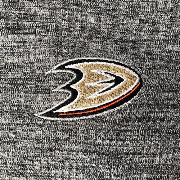 NHL Anaheim Ducks Lightweight Pullover Sweater 1/4 Zip Men's Size Small Gray - Picture 3 of 12